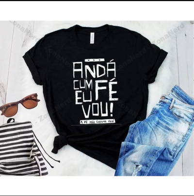 CAMISETA T-SHIRT ANDAR COM FÉ REF : KAM046